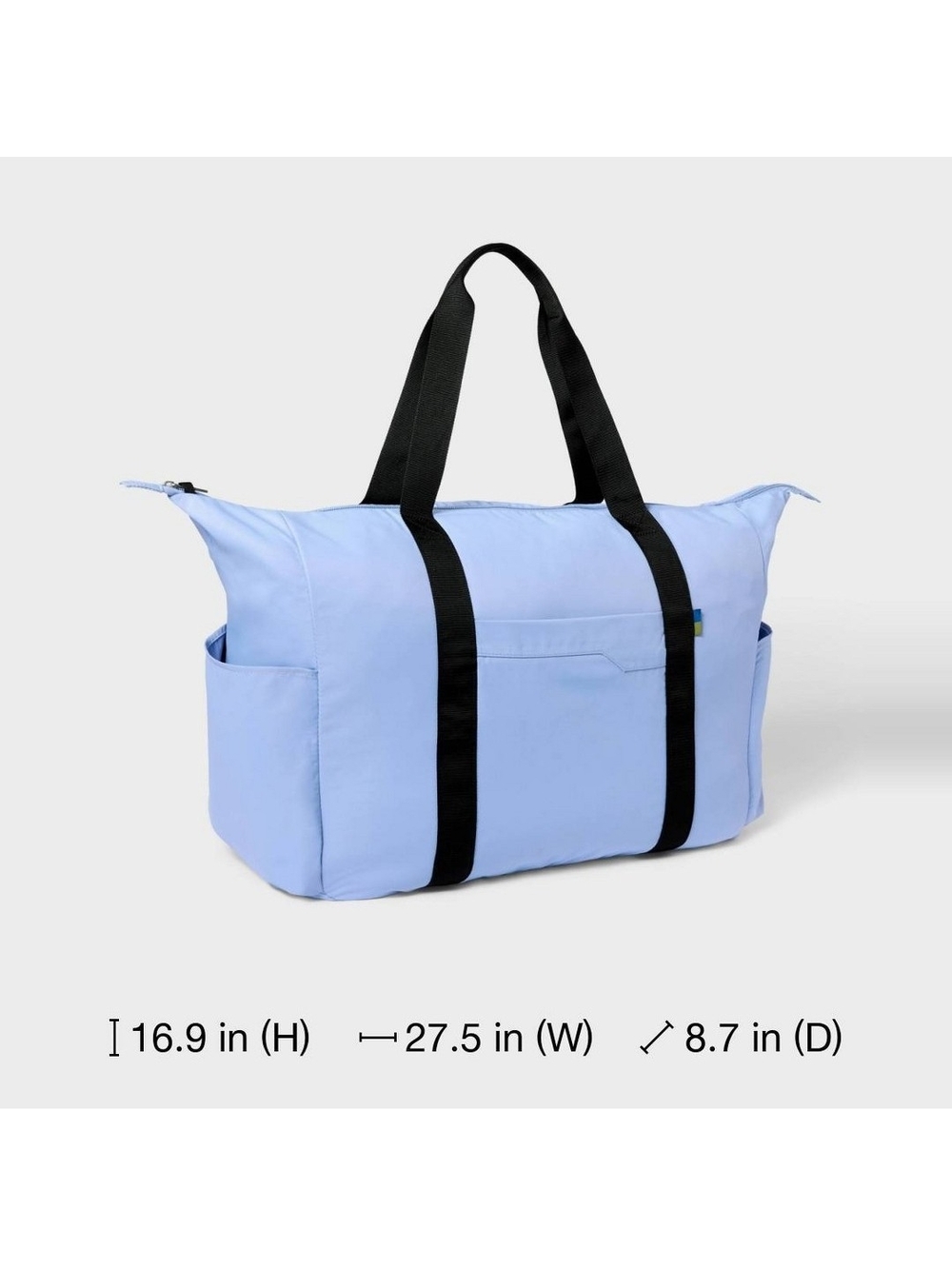 Light Blue Travel Tote with Black Straps - Women
